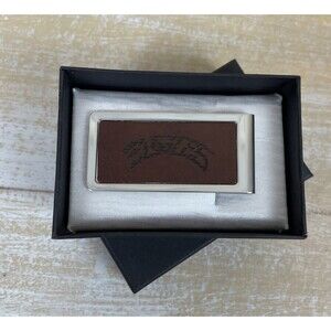 Eagles Money Clip Souvenir 2014 Silver w/Brown Backing Engraved Logo New w/Box